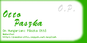 otto paszka business card